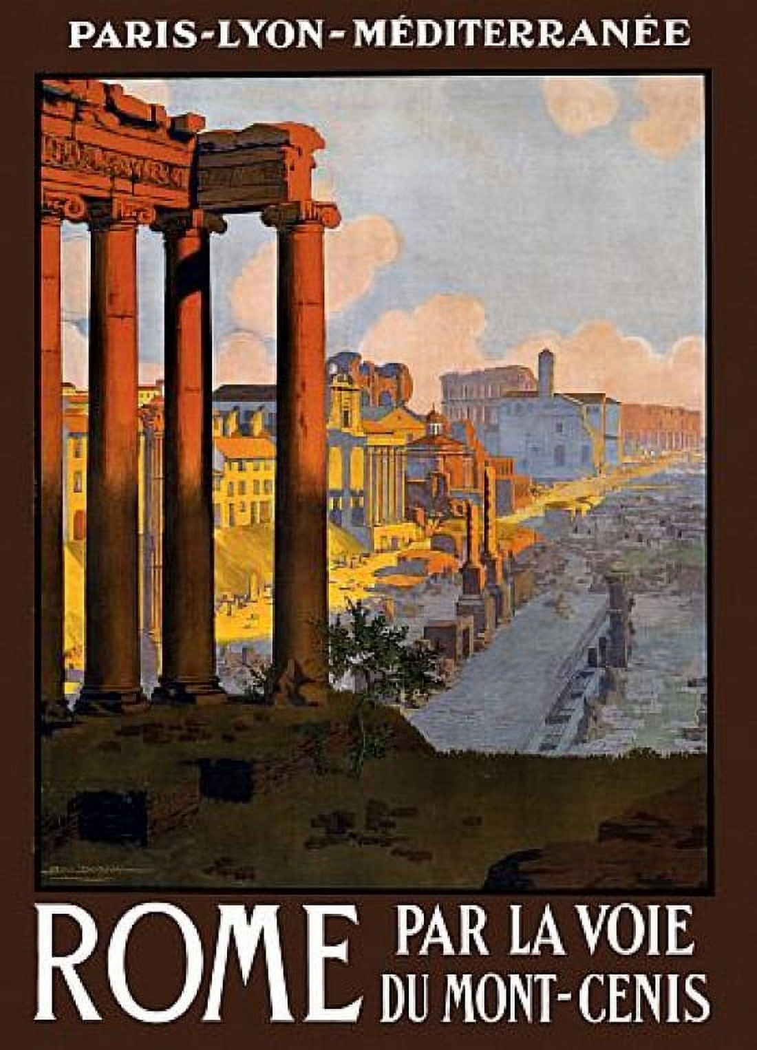 Rome Italy Paris Lyon Mediterranee Travel Canvas Art - (18 x 24)