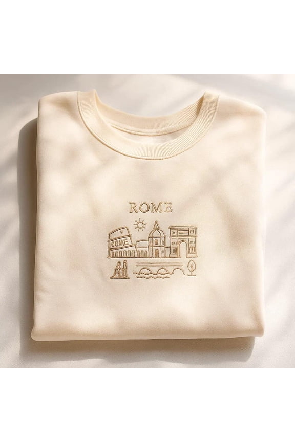 Rome Italy Personalised Sweatshirts / Fashion / Travel / Oversized / Perfect Fit / Embroidered