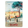 thumbnail image 1 of Rome Italy - St. Peters Basilica - Vintage Airline Travel Poster by Yves Brayer c.1949 - 8 x 12 inch Vintage Metal Tin Sign, 1 of 4