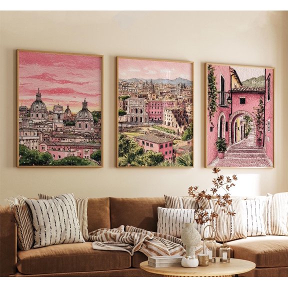 Rome Italy Travel Poster Home Decor Office Wall Art Set 3
