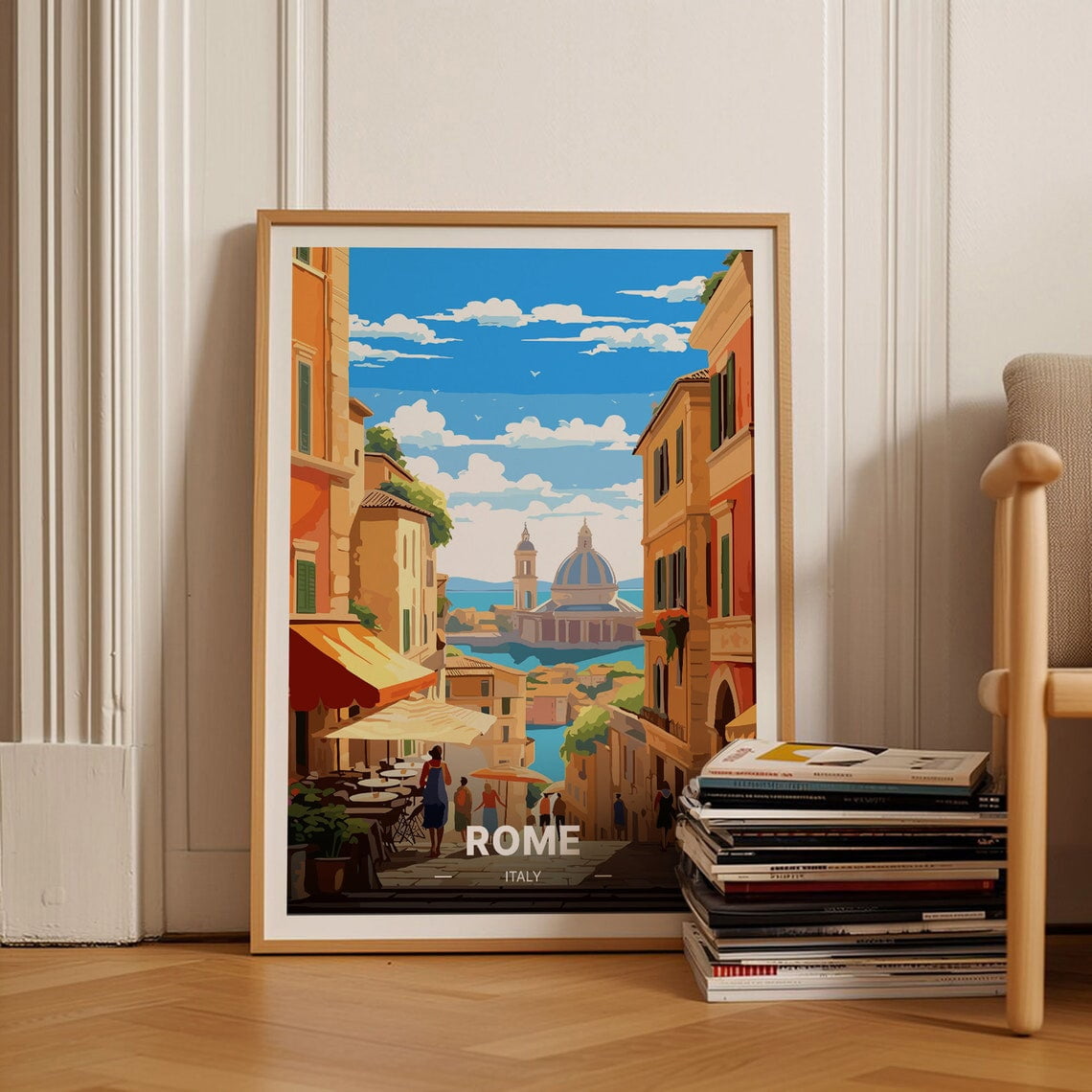 Rome Italy Travel Poster, Italian Cityscape Landmark, Travel Inspired ...