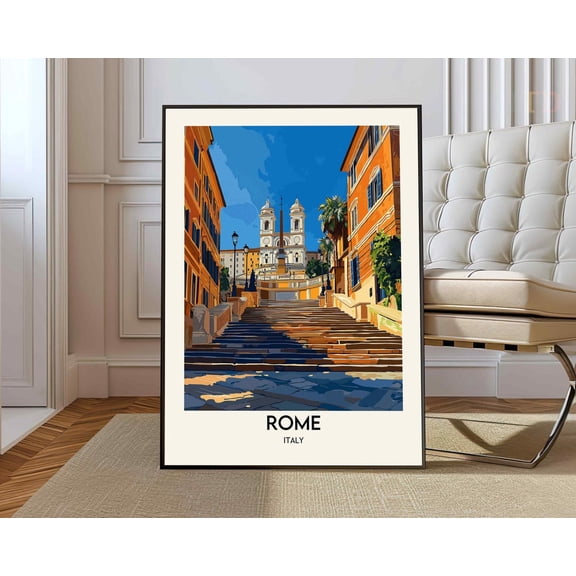 Rome Italy Travel Poster, Unframed Paper Poster 8x10in