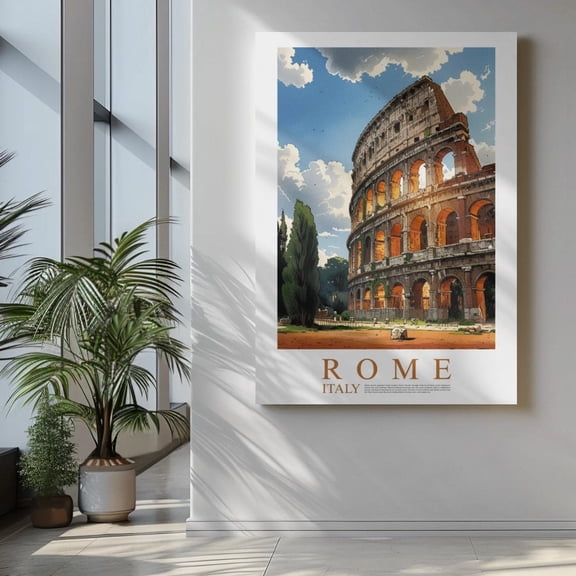 Rome Italy Travel Print Colosseum Wall Art Home Decor Unframed Paper Poster 8x10in