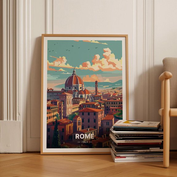 Rome Italy Travel Wall Art 3, Unframed Paper Poster 8x10in