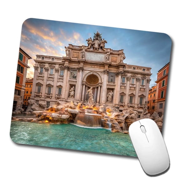 Rome Italy Trevi Fountain Travel History Mouse Pad Low Profile Gaming Mat
