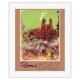 thumbnail image 1 of Rome Italy - Trinità dei Monti - SAS Scandinavian Airlines System - Vintage Airline Travel Poster by Otto Nielsen c.1959 - Fine Art Rolled Canvas Print 16in x 20in, 1 of 4