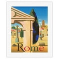 thumbnail image 1 of Rome Italy - Villa - Vintage Airline Travel Poster by Jacques Nathan c.1957 - Fine Art Rolled Canvas Print 16in x 20in, 1 of 1