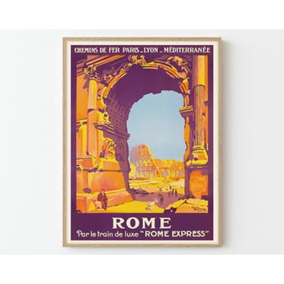 Rome Italy Vintage Travel Home Deco Poster, Travel Inspired Home And ...