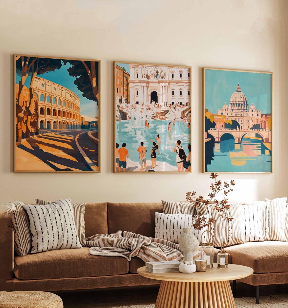 Rome Italy Wall Art Print Set, Colosseum Ancient City Decor - Walmart.com