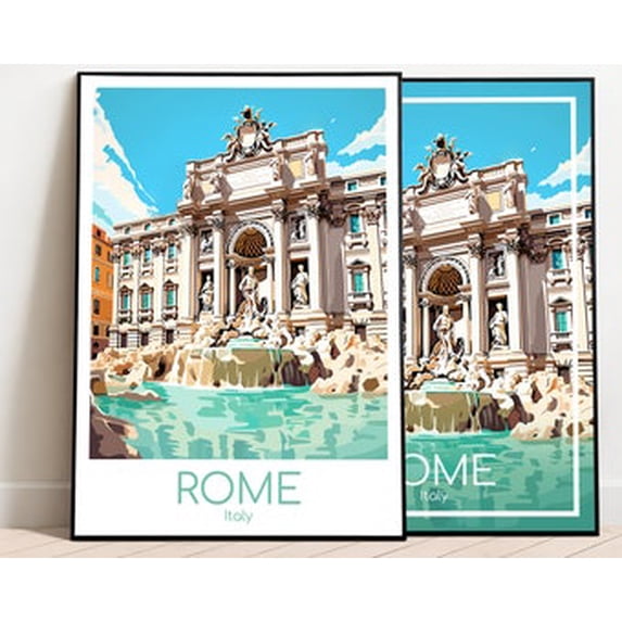 Wall Prints Rome Rome Italy Wall Art Print, Vintage Historic Italian Capital ...