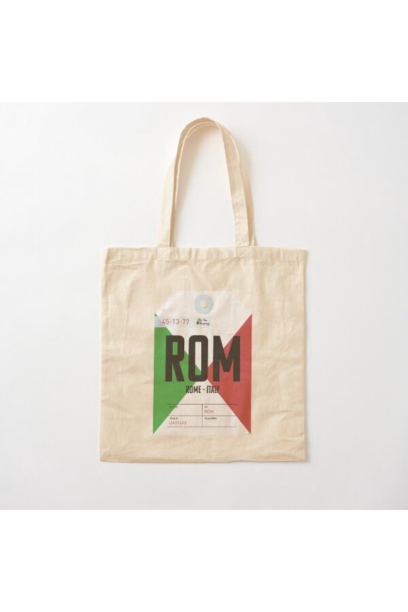 Rome Luggage Tag Canvas Tote Bags, Reusable Shopping Bag