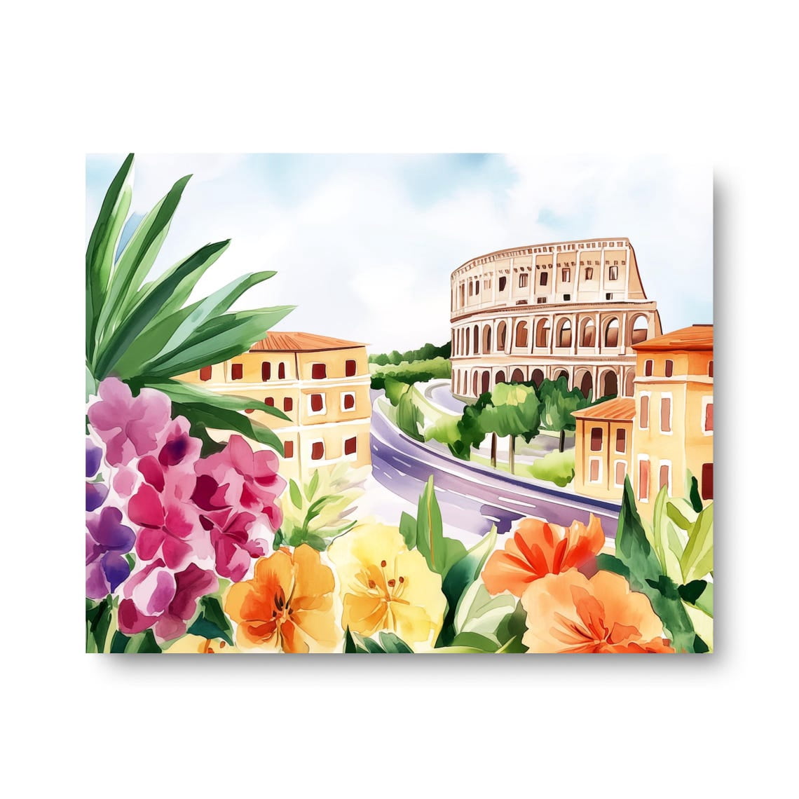 Rome Poster, Italian, Colosseum Cityscape, Ancient Landmark, European ...