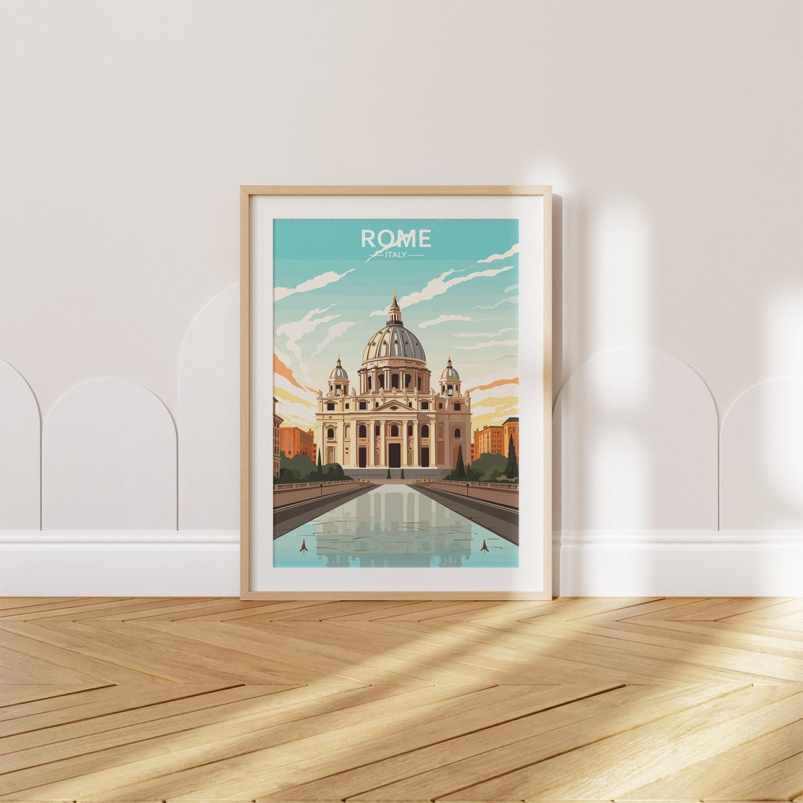 Window View Poster Rome Rome Poster Italy Scenic Travel Wall Art Decor, Unframed Poster Size ...