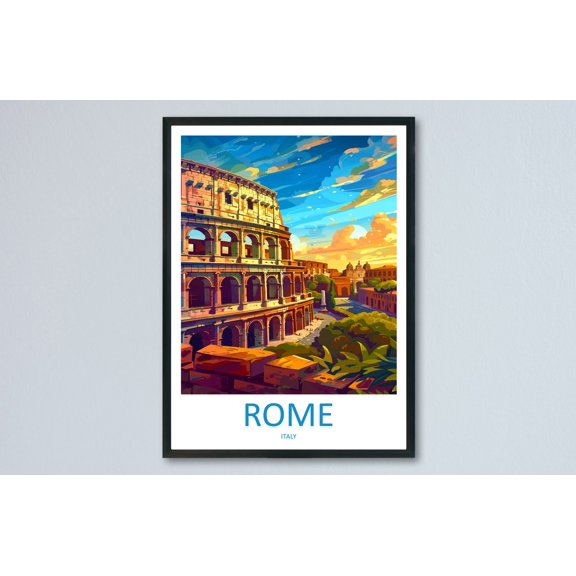 Rome Scenic Travel Landscape Italy Modern Room Wall Decor Unframed Paper Print