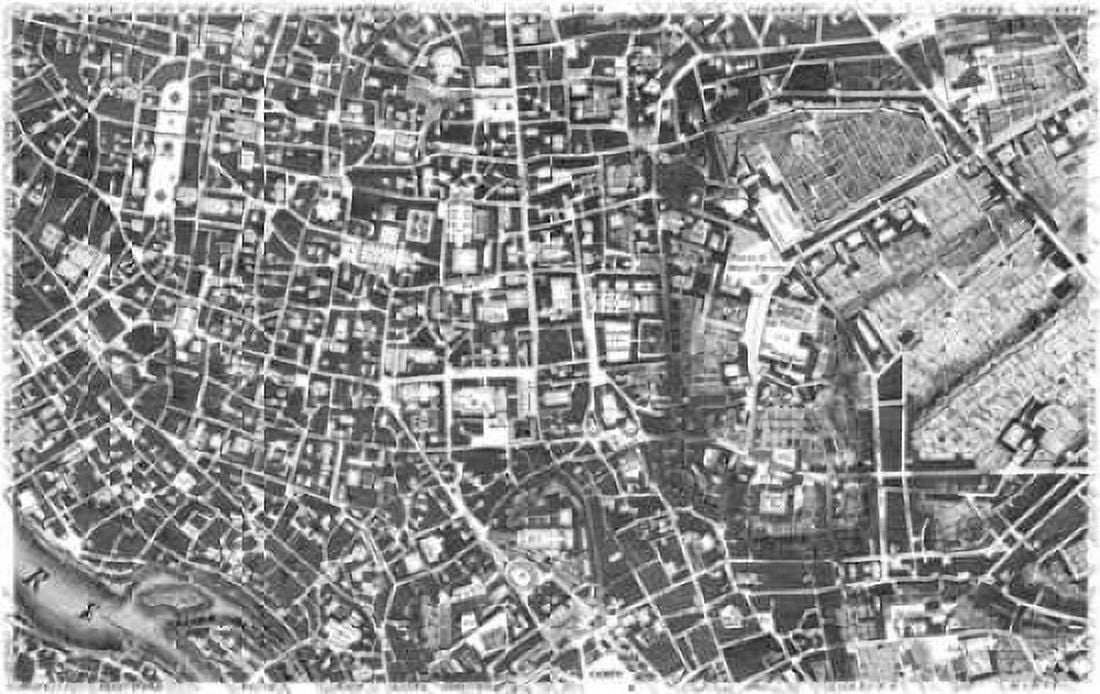 Rome Sectional Map Canvas Art - Giovanni Battista Nolli (12 x 18)