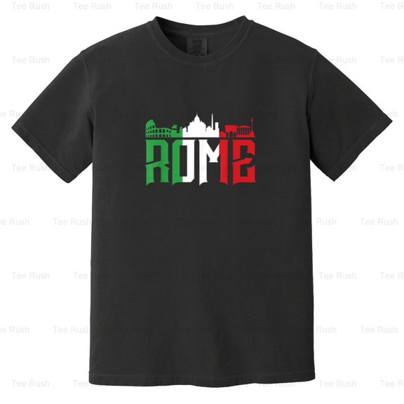 Rome Skyline Italy Gift For Italians Proud, Travel, Souvenir, City, Comfort Color T-Shirt Unisex, up to 4XL