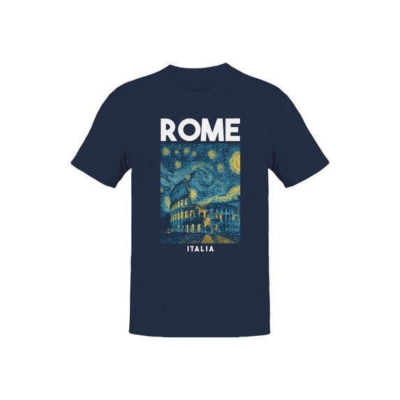 Rome Starry Night Graphic Men's Navy T-Shirt