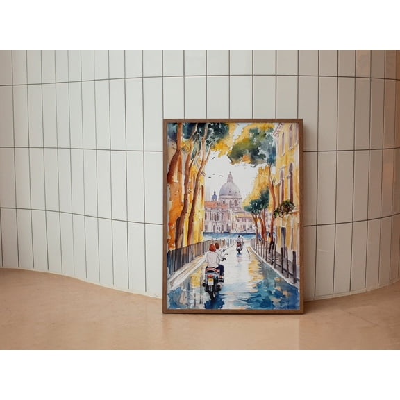 Rome Streets Print, Retro Rome Wall Art, Italy, Trendy Home Decor Gift, Travel Destinations Print, Rome Wall Art Poster Decor, Size 16x24 UNFFRAMED F03.1.8l2407