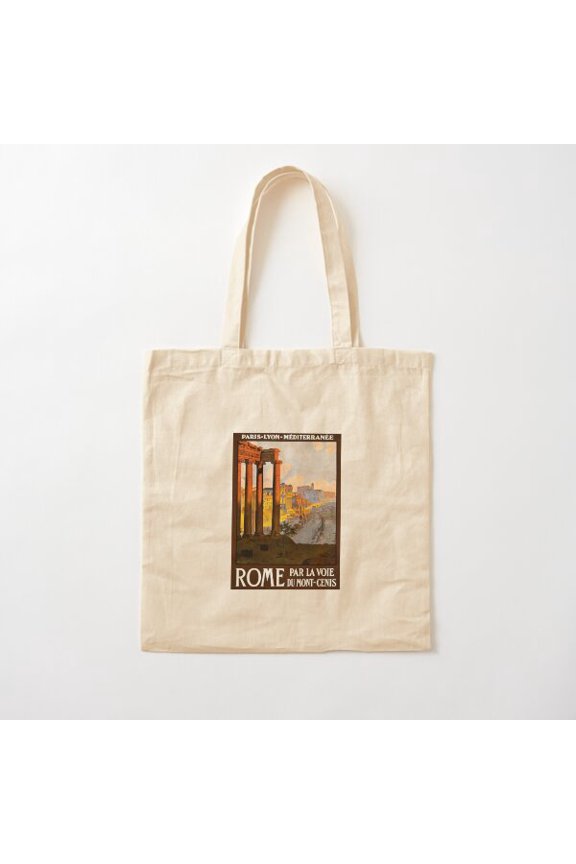 Rome Style 004 Canvas Tote Bags, Reusable Shopping Bag