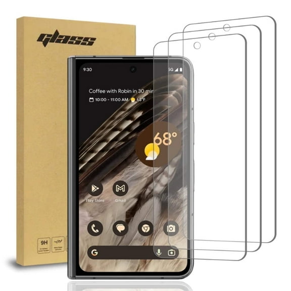 Rome Tech 3-Pack Tempered Glass Screen Protector for Google Pixel Fold 7.6" (2023) - 9H Screen Saver, Clear