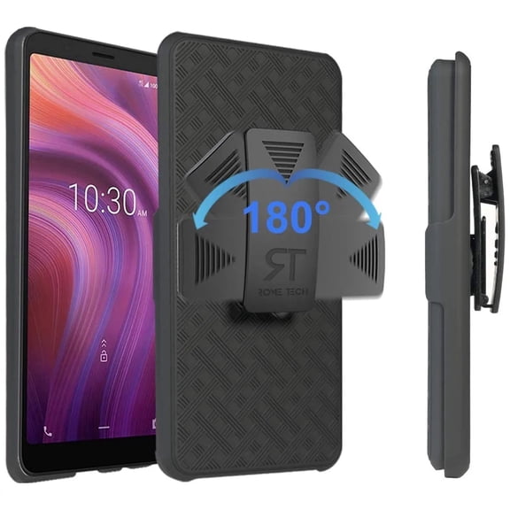 For Alcatel 3V Shell Holster Combo Case - Black