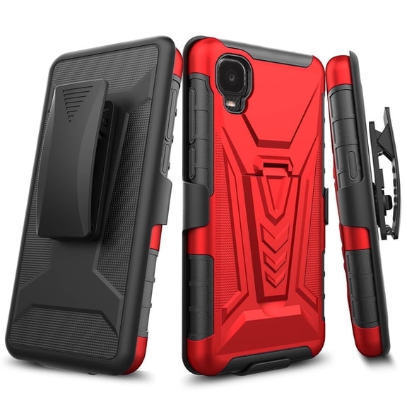 Rome Tech Alcatel TCL A3/Ion Z Heavy Duty Phone Case - Red
