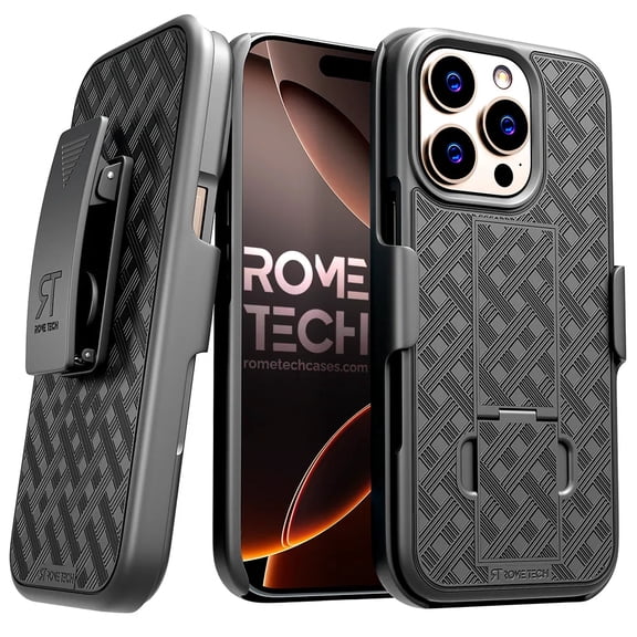 iPhone 16 Pro Max Holster & Kickstand Case - Black