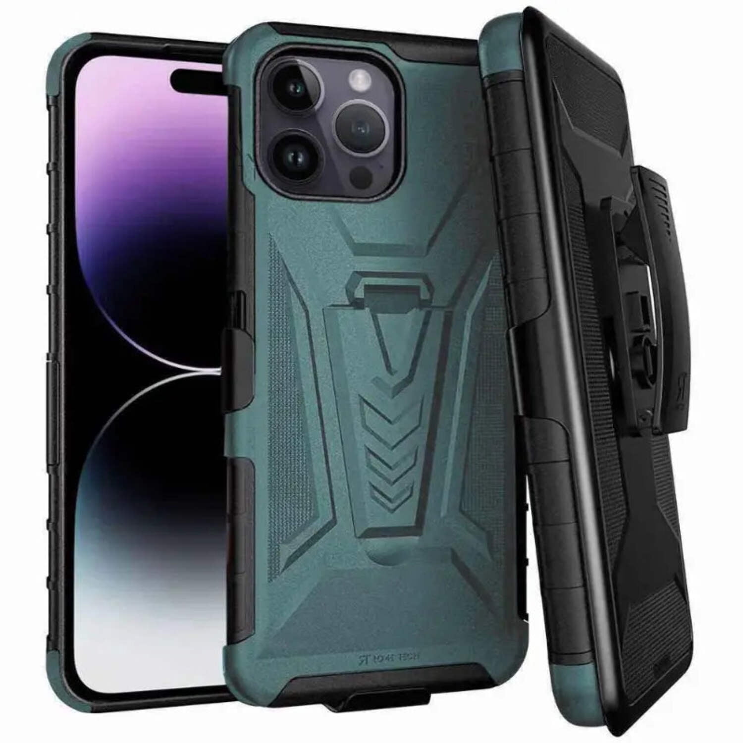 Shockproof Technology Rome Tech Belt Clip Holster for iPhone 14 Pro (2022) - Dual Layer ...