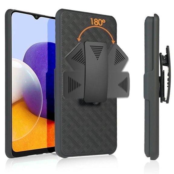 For Boost Mobile Celero 5G Shell Holster Combo Case - Black
