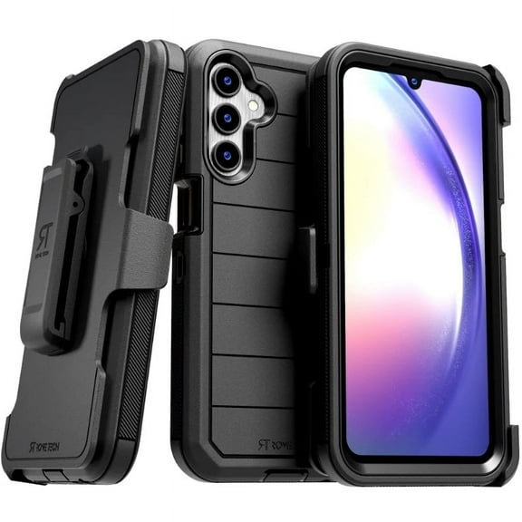 Defender Case for Samsung Galaxy A15 5G 2024 with Belt Clip, Kickstand, Dual-Layer, Black