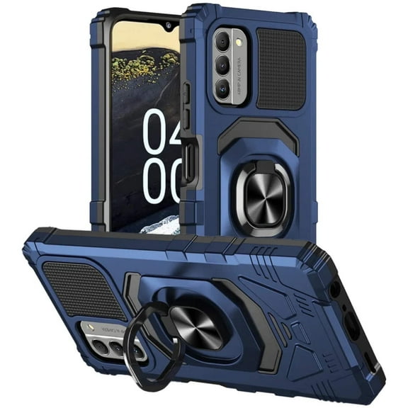 Rome Tech Heavy Duty Armor Case with Kickstand for Nokia G100 / C300, Military Grade Protective Cover, Blue