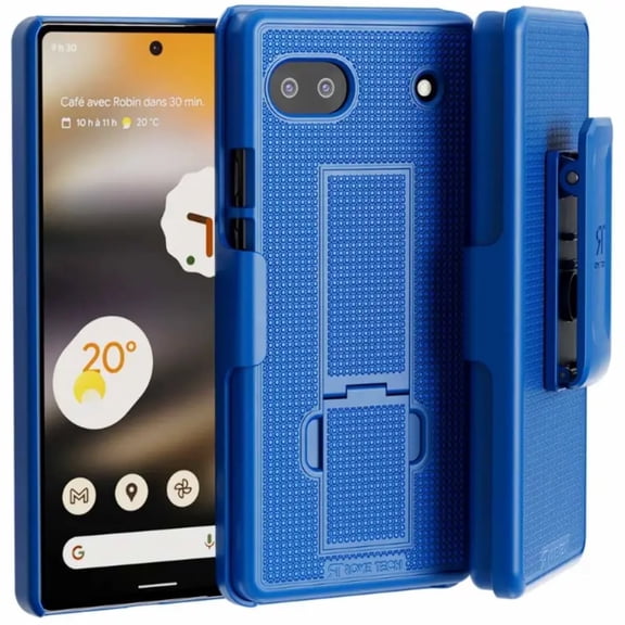 Rome Tech Holster Case for Google Pixel 6a: Slim, Heavy-Duty with Kickstand - Blue