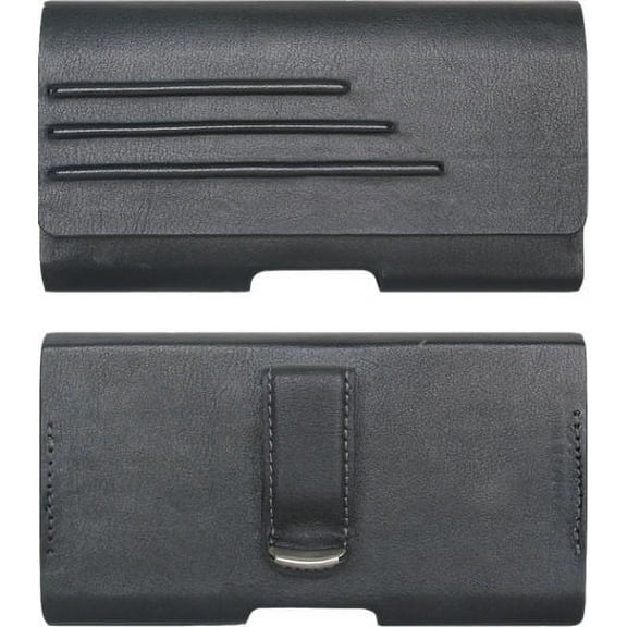 Rome Tech PU Universal Leather Pouch for Medium Phones 5.7 x 3.1 x 1.5, Black