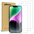 thumbnail image 1 of Rome Tech Tempered Glass Screen Protector for Apple iPhone 14 Plus (2022) - 9H Screen Saver, Case-Compatible, Clear, 3-Pack, 1 of 7
