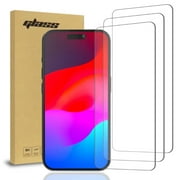 Rome Tech Tempered Glass Screen Protector for Apple iPhone 15 - 9H Screen Saver, Case-Compatible, Clear, 3-Pack