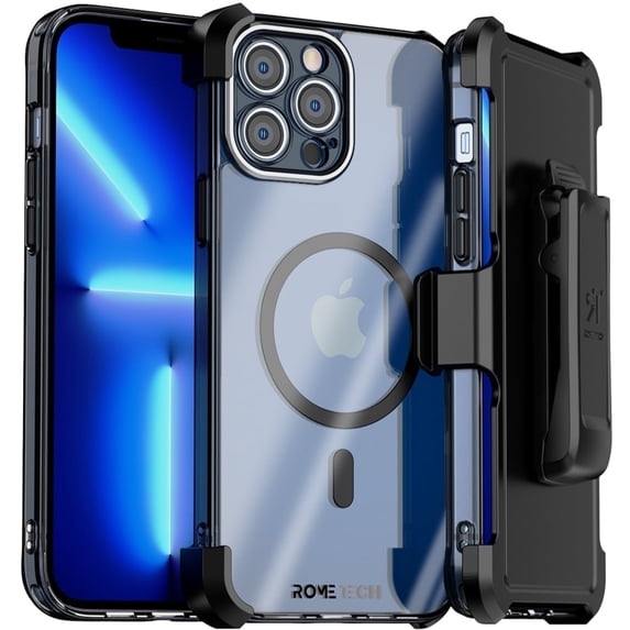 Rome Tech for Apple iPhone 13 Pro Max 6.7" (2021) Clarity Holster Case w/Magsafe - Black