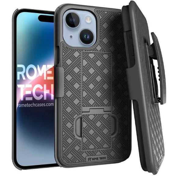 Rome Tech for Apple iPhone 15 Plus (2023) Shell Holster Combo Case - Black