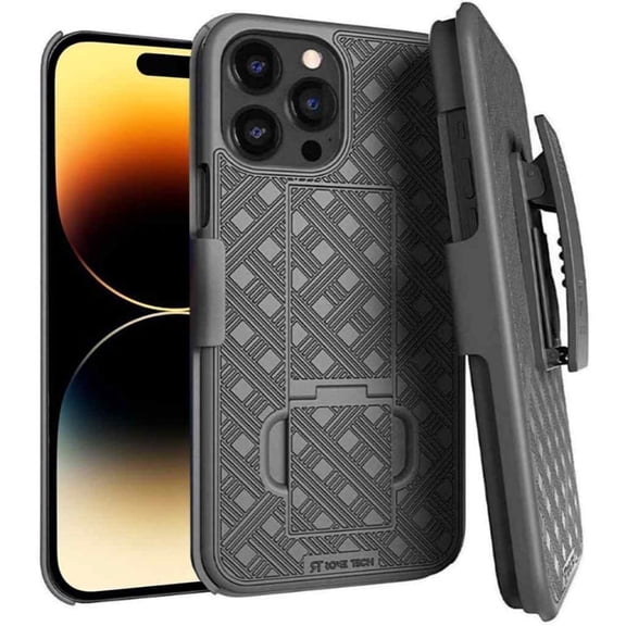 Rome Tech for Apple iPhone 15 Pro (2023) Shell Holster Combo Case - Black
