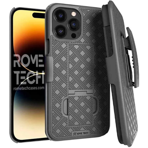For Apple iPhone 15 Pro Max (2023) Shell Holster Combo Case - Black