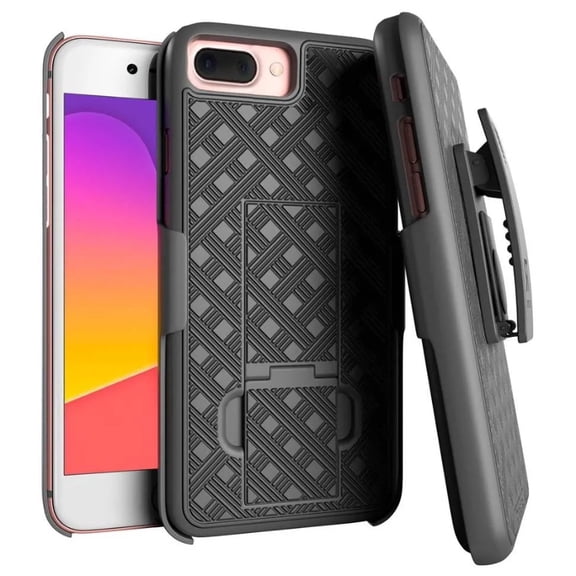 For Apple iPhone 7/8+ Plus Shell Holster Combo Case - Black