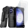 thumbnail image 1 of Rome Tech for Galaxy S24+ Case with Holster & Kickstand - Black + 3-Pack Glass Screen Protector, 1 of 12