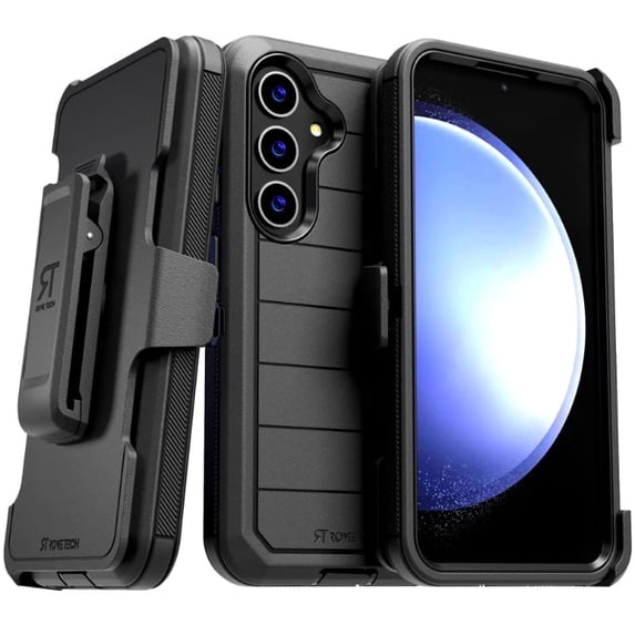 Rome Tech for Samsung Galaxy S24 Case: Screenless, Holster & Kickstand, Black