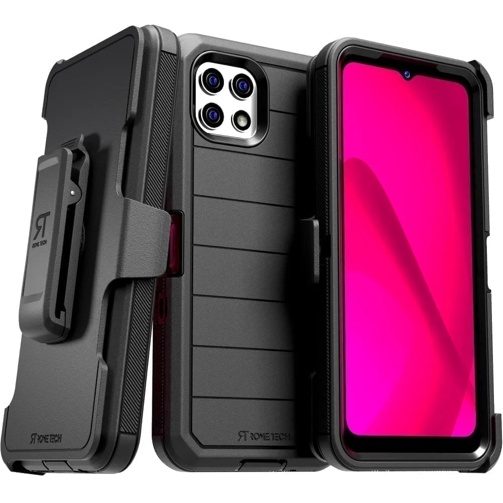 Shockproof Technology Rome Tech for T-Mobile REVVL 7 5G (2024) Case with Belt Clip Holster ...