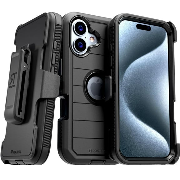 iPhone 16 Holster & Kickstand Case - Black