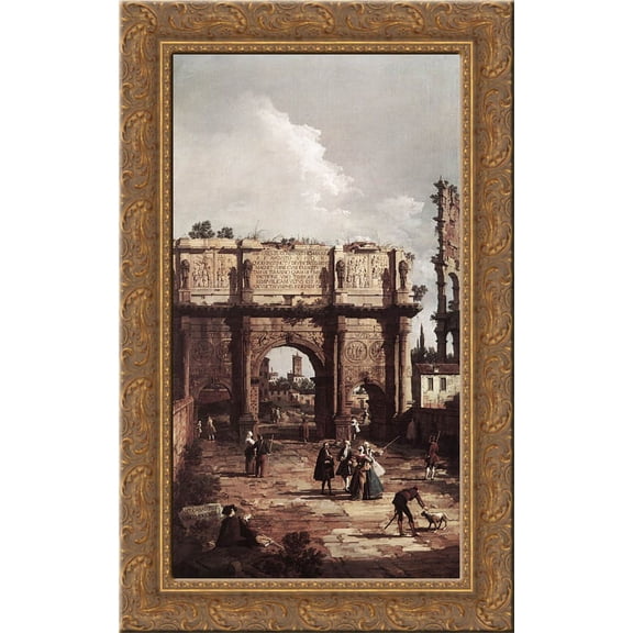 Rome The Arch of Constantine 24x16 Gold Ornate Wood Framed Canvas Art by Canaletto