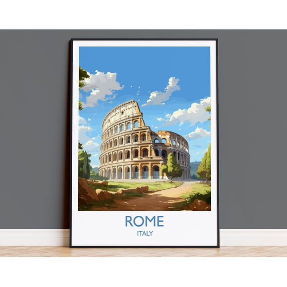 Rome Travel Print, Travel Poster of Rome, Italy Poster, Rome Gift, Rome Art, Italy Art, 24x36 UNFRAMED