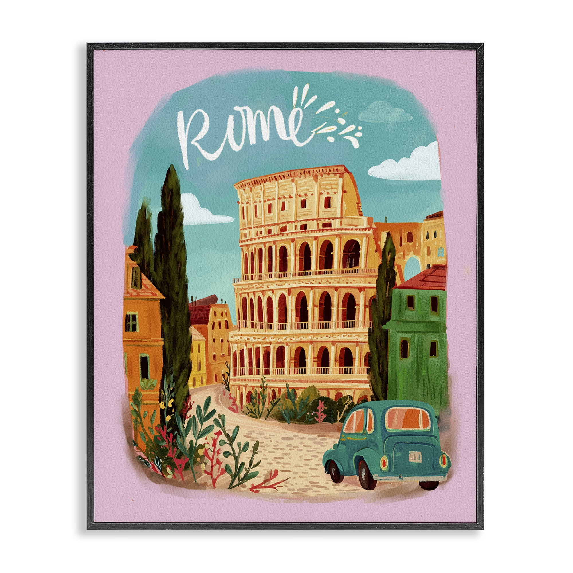 Rome Travel Spot Architecture Black Framed Giclee Art, design by Yen