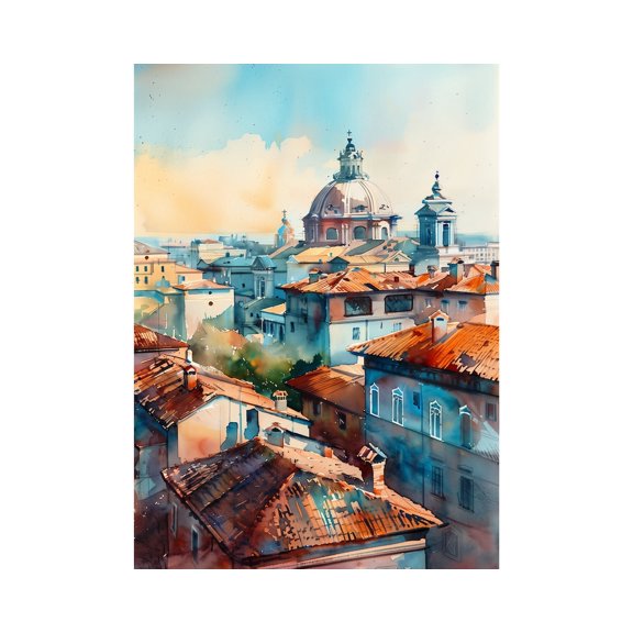 Rome Vatican Italian Cityscape Travel Wall Art Decor Unframed Paper Print