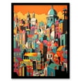 thumbnail image 1 of Rome Vertical Cityscape Vibrant Graphic Painting Italian City Architecture Bold Colours Artwork Framed Wall Art Print A4, 1 of 5