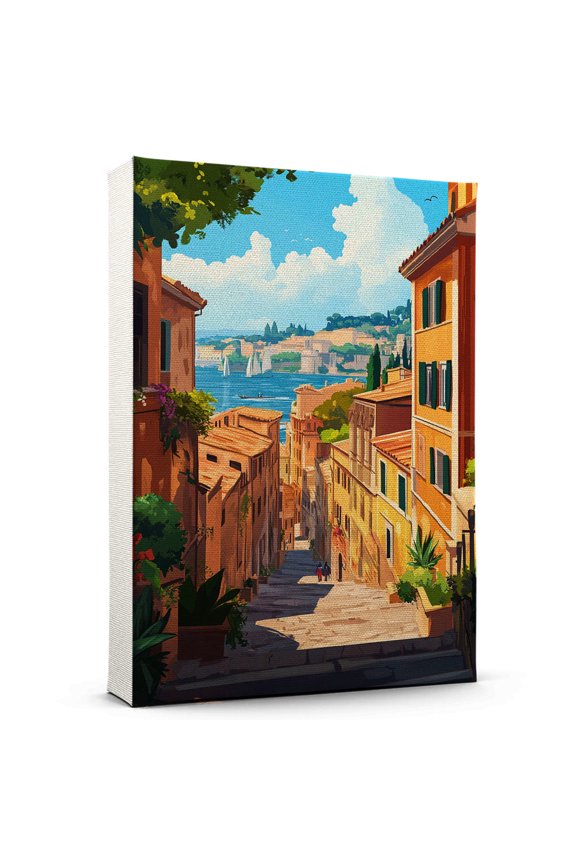 Rome Vintage Travel Canvass, Italy Canvas Wall Art, Rome Canvas Wall Art, Italy Wall Art Picture Print Decor - 105AZ1191